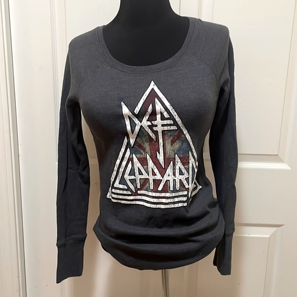 DEF LEPPARD thermal t shirt , gray, size small - Picture 1 of 5